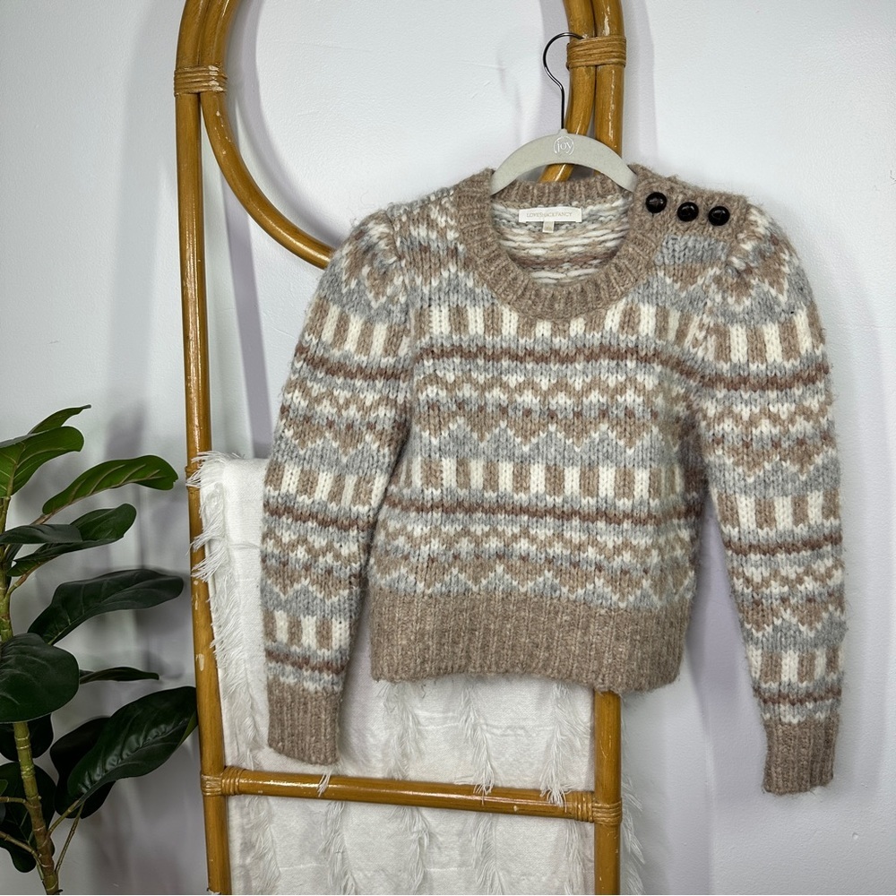 Loveshackfancy Beige And Cream Patterned Sweater - image 5